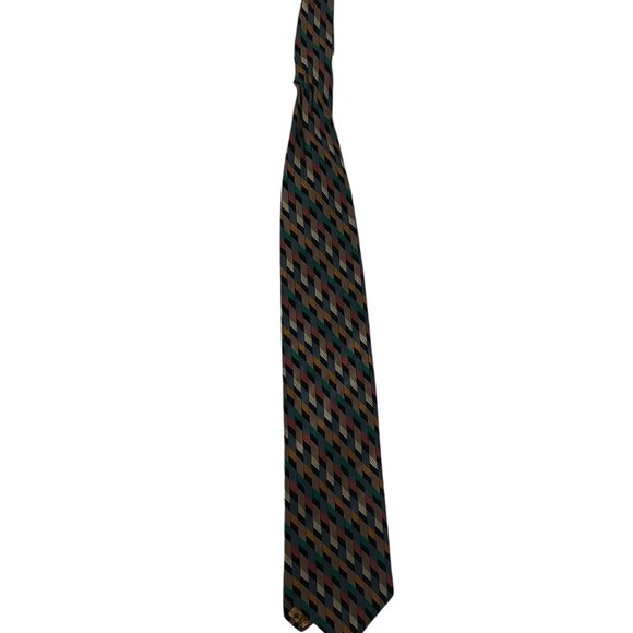 Pierre Balmain Couture 100% Silk Necktie Multicolor Geometric Woven Tie - Picture 5 of 6